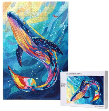 Puzzle 5000 Teile Wal Puzzles für Erwachsene Tier HD Puzzel Anspruchsvolles und Lustig Kreatives Unterhaltungsspiel, DIY Holzpuzzle für Erwachsene Als Feiertage Zimmer Deko Geschenk fur Frauen M-1695
