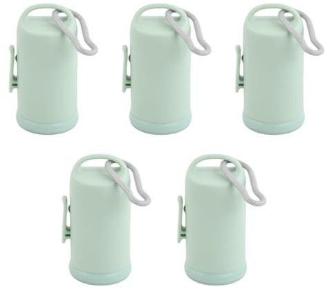 5 Pièces Distributeur Sac a Crottes Chien, Porte Sac Dejection Canine avec Mousqueton et Clip Distributeur de Sac à Déchets pour la Marche ou la Randonnée Courir