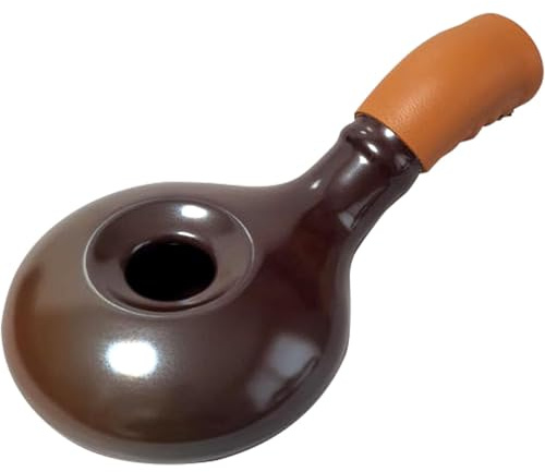 Sookwang Keramik Handkaffeeröster mit Ledergriff - Hitzebeständig, gleichmäßiges Braten mit Waffelboden & Messlöffel im Lieferumfang enthalten - Perfekt für Hausbraten & präzise