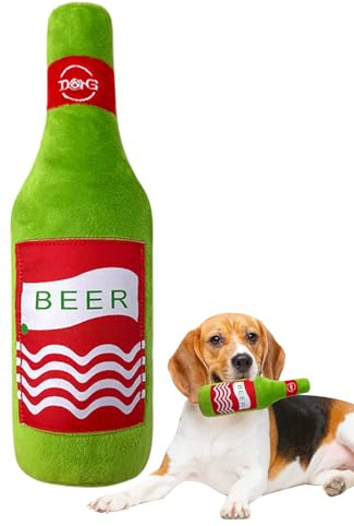 Générique Jouets à Coupin pour Chien,Jeu en Forme de Bouteille de Vin | Jouet en Peluche pour Chien - pour Stimulation Mentale Chiot Et Activité Physique Renforcement Caisse
