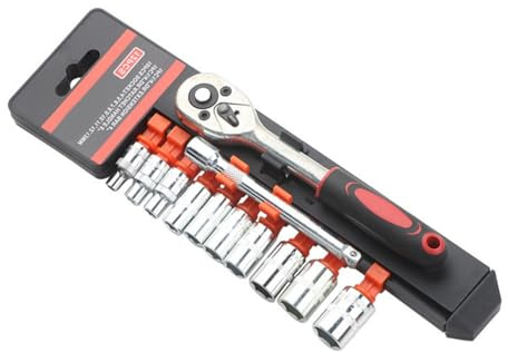 Sturdy Steel Ratchets Socket Wrench Set 3 / 8In and 1 / 4In Drive for Professional and Home Use Home and Garage Tool