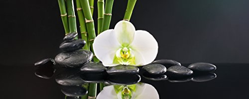 Eurographics DG-UWE2045 Black Orchid Reflection IV 50x125 Glasbild, Glas, Bunt, 125 x 50 x 2 cm