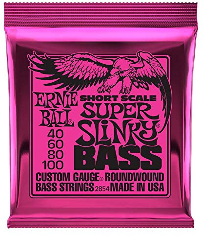 Ernie Ball Super Slinky Short Scale E-Bass-Saiten, Nickelwicklung, Stärke 40–100