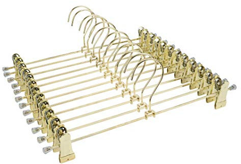 30Pack KOOBAY 13.7 Gold Metal Heavy Duty Clips Pants Hangers Trousers with Swivel Hook