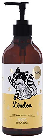Yope Liquid Soap; 500ml; Naturlig Handtvål; Linden; Omedelbart för extremt torra händer; 98% Tillverkad av naturliga ingredienser; Vegan; SLS & Paraben Free; Cruelty Free; PAO