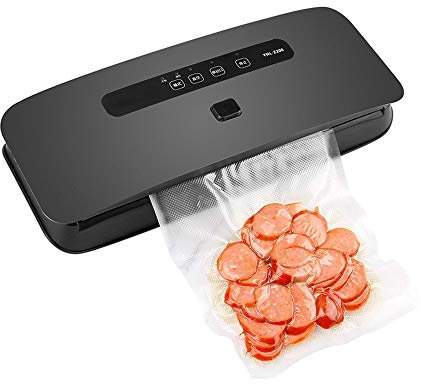 WERCHW Food Vacuum Sealer Machine, Upgrade Automatic Vacuum Sealer for Food Preservation and Sous Vide, Dry/Moist One-Touch Vacuum Packing Machine with Vacuum Bags and Starter Kit (Color : Black)