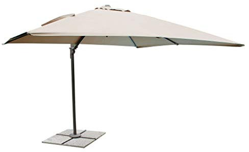 MilaniHome.it - Ombrellone da Giardino 3x4 Palo Laterale Nero Telo Beige per Esterno Ristorante, Gelateria Bar Hotel Albergodi coloreAntracite