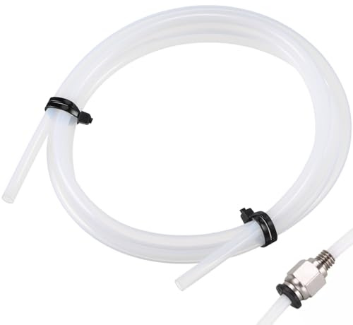 VILLCASE PTFE Schlauch, PTFE Teflonschlauch Tube, 3mm Filament, 3mm ID X 4mm OD, Weiß, 100cm, Hochpräzise Druckqualität, Ideal für 3D Drucker