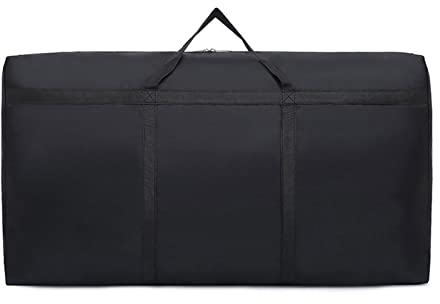 TSHAOUN 90L Große Aufbewahrungstasche, Wasserdichte Schwarze Oxford Umzugstaschen Faltbare Aufbewahrungstasche für Saisonale Kleidung, Steppdecken, Decken, Weihnachtsdekorationen (Schwarz)