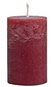 Vela rústica de color rojo oscuro, varios tamaños, gruesa, Adviento, decoración navideña, variante: diámetro de 5 cm, altura de 8 cm
