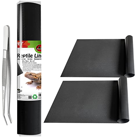 MCLANZOO Reptile Substrate Mat Terrarium Liner 2PCS 36 * 18 inch, Bearded Dragon Tank Accessories Reptile Tank Carpet Bedding Non-Adhesive for Leopard Gecko Snake, Lizard and Tortoise