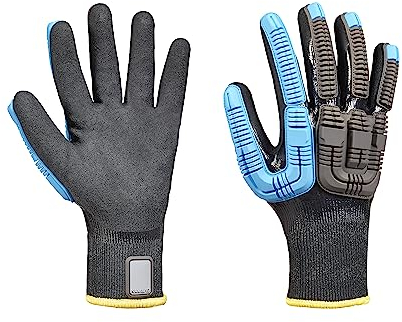 Honeywell Rig Dog™ Knit Cold Protect 44-4438BL Schlagfeste Handschuhe, schnittfeste Handfläche und Handrücken, 18 Gauge, gestrickt und getaucht, Größe 6XS (Beutel mit 6 Paar)