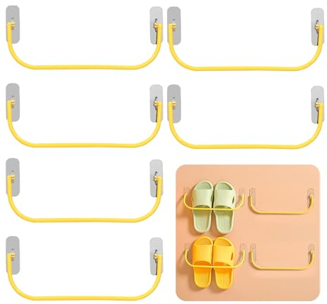 Jsleid 6 Stück Schuhhalter Hängen Set, Schuhhalter faltbar Wand montiert, Schuhregal Zur Wandmontage, Wand Schuhregal, Wird In Fluren Und Bädern Zur Aufbewahrung Von Schuhen Verwendet