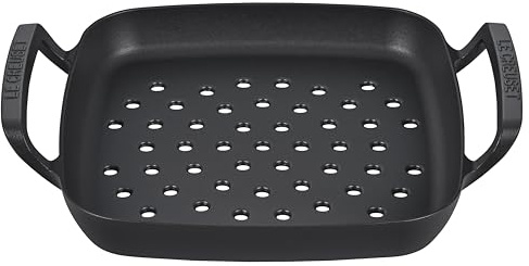 LE CREUSET Panier à grillades carré en fonte pour barbecue d'extérieur