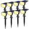 VOLISUN 8 Piezas Focos Exterior Solar, 64 LED Luces Solares Exteriores, 3 Modos IP65 Impermeable Lámparas de Jardín para Jardines, Patios, Caminos(Blanco Cálido)