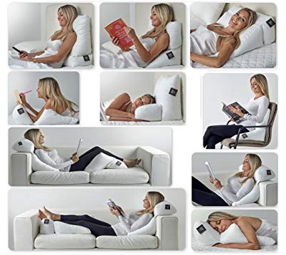 BIANCHERIAWEB Cuscino Ergonomico Posturale Decapillow 10 Usi 1 Solo Cuscino Multi Posizione Sostegno Gambe Spalle Cuscino Bianco