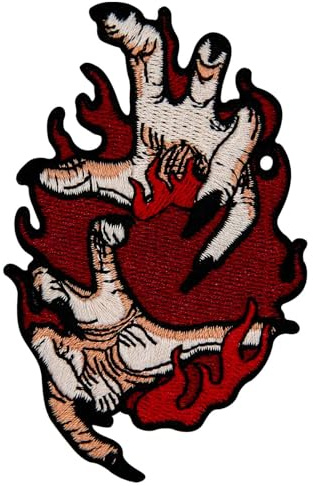 Aufnäher, bestickt, Design: Die Kraft des Feuers, zum Aufbügeln oder Aufnähen