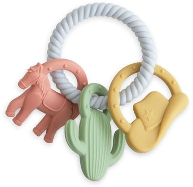 mushie Silicone Western Teething Ring Toy