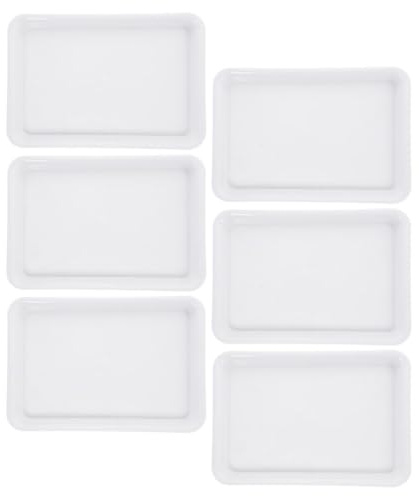 Happyyami 6 Stück Rechteckige Pflanzschale aus Kunststoff Abtropfschale Untertasse für Drinnen Und Draußen Weiß 30 cm