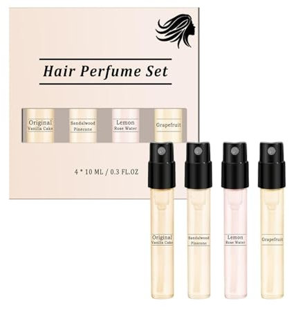 4 Pcs Hair Perfume for Women, High Lasting Fresh Ladies' Perfume, Convenient To Carry & Give Gifts 40ml (White)