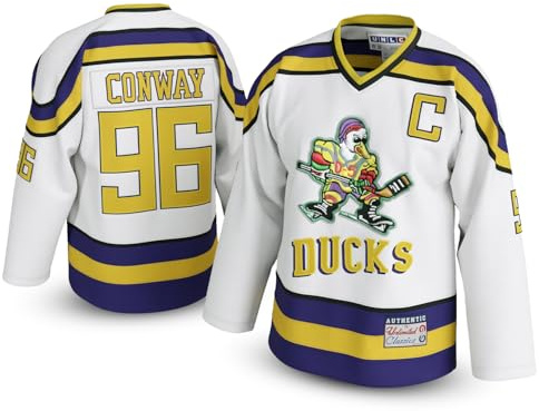 UNLC Youth #96 Charlie Conway Hockey Jersey – Authentic Stitched Letters & Numbers, Breathable Polyester, White, X-Large