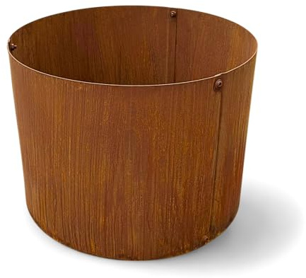 Czaja Pflanzringe 2 Stück Ø 40 x 29 cm - rund - Edelrost - Hochbeet Rost Pflanzgefäß Pflanzkübel Metallring Kräuterbeet Stahlring Stahl Ring