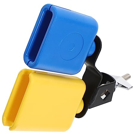 Beaupretty Professionelles Dual Mounted Kuhglocken Percussion Instrument Verstellbarer Vielseitiges Schlaginstrument Zubehör für Schlagzeug und Band Buntes Design für Musiker und Anfänger