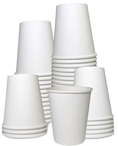 Bicchieri di carta usa e getta da 226,8 g, per bevande calde, tè, caffè, cappuccino, cioccolata calda, chai, chai, latte macchiato, tazza calda, ufficio, ristoranti, salotti, confezione da 500
