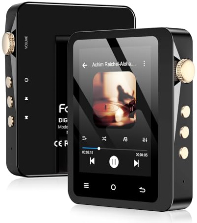 Fanvace HiFi MP3 Players with Bluetooth 5.3, Lossless DSD High-Resolution Digital Audio Music Player, Portable DAC FLAC Audio Player, 192Khz/24bit, 2.8 Touchscreen & Leather Case, Support up to 256GB