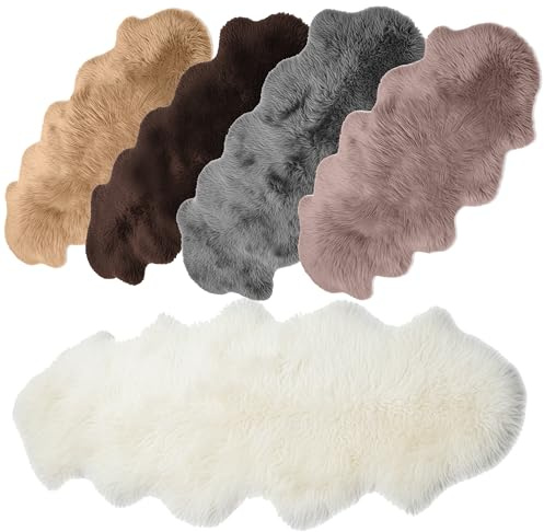 Andreas Dell Schaffell 190-200 cm (Weiß) – Echtes Lammfell Teppich, Naturfell Sheepskin, Weiches Schafspelz, Hochwertiger Fellteppich als Bettvorleger, Sofa- & Sitzfell, Premium Deko für Zuhause