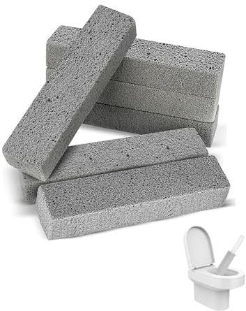 HUVZOR 6 Pezzi Pietra Pomice per Pulizia WC, Bagno, Cucina e Cura Piedi - Rimuove Ostinati Depositi con Azione Delicata, Naturale e Multiuso per Superfici Dure e Calli