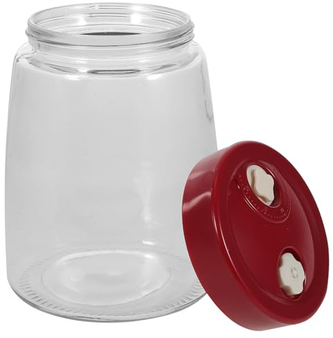 BESPORTBLE Frasco Hermético de Vidrio para Encurtidos y Fermentados, Bote Multiusos de Cocina Cierre Fácil para Almacenamiento de Verduras y Granos