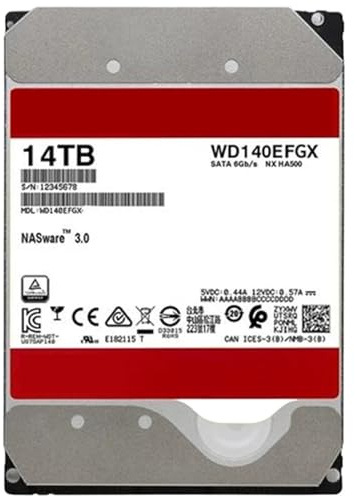 YJCEBGPED Disco rigido interno HDD Nas da 14TB Disco rigido SATAIII da 3,5 7200RPM 14T for registratore OEM WD140EFFX WD140EFGX WD141KFGX(Unused)