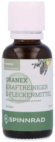 Spinnrad Oranex Kraftreiniger und Fleckenentferner – Das Original I hochkonzentriert I für alle Oberflächen I natürliche Reinigung im ganzen Haus I 30ml in der Glasflasche