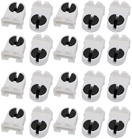 sourcing map 20Pcs AC 500V 2A G5-F288L T5 G5 Douille éclairage fluorescent blanc Lampe Base