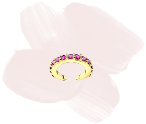 Laimons-örhängen enkel öronklämma 15 mm med zirkonia av sterlingsilver 925, Silver, Kubisk zirkonia