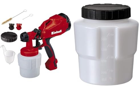 Einhell Elektrisches Farbsprühsystem TC-SY 400 P (400 W, für kleine und mittelgroße Arbeitsflächen, für Lacke uund Lasuren, Farbmengenregulierung) & Original Einhell Farbbehälter 800 ml