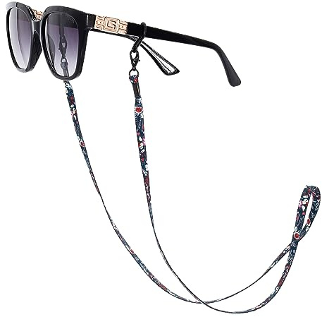 GERNEO® - Amsterdam – Brillenband Stoff – Maskenband - extra lange Unisex Brillenkordel für Sonnenbrillen & Lesebrillen – diverse Brillenbänder Farben - Brillenhalter Schwarz (Maskenkette)