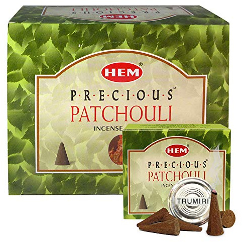 Precious Patchouli Incense Cones and Cone Incense Burner Bundle Insence Insense Hem Incense