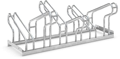Bügelparker 1156 | beidseitig | Fahrradständer für 6 Fahrräder | Freiaufstellung | Stabile, formschöne Simplizität | Abwechselnde Hoch-/Tiefeinstellung | Fahrradparker Bodenparker Mehrfachständer