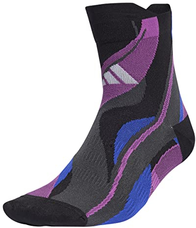 adidas Unisex Performance Designed for Sport Graphic Socks, Black/White/Lucid Fuchsia, 42-45