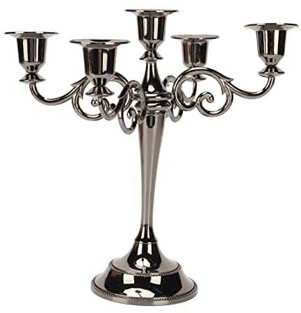 Tyenaza Europäisch Inspirierter Kerzenhalter, 5-Armiger Kandelaber-Kerzenständer aus Metall Für Hochzeit, Esstisch Und Heimdekoration
