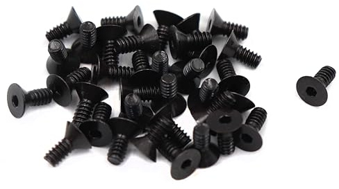 binifiMux 50pcs Black 6-32 x 5/16 Flat Socket Cap Screws Countersunk Screws 12.9 Grade Alloy Steel