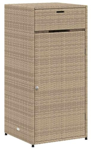 vidaXL Gartenschrank Beige 55x55x111 cm Poly Rattan