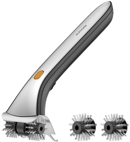 AlicHome Electric Grill Brush and Scraper for Barbecue, Safe Bristles Grill Brush for Outdoor Grill, Steam BBQ Grill Cleaning Brush with Replacement Bristles, Unique Grilling Gifts for Men, Dad,Father