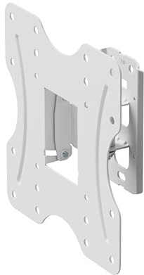 PureMounts TV Wandhalterung, schwenkbare neigbare Universal Halterung für 23-42 Zoll Flach & Curved Ferseher Monitor bis 30kg, max. VESA 200x200 mm, weiß
