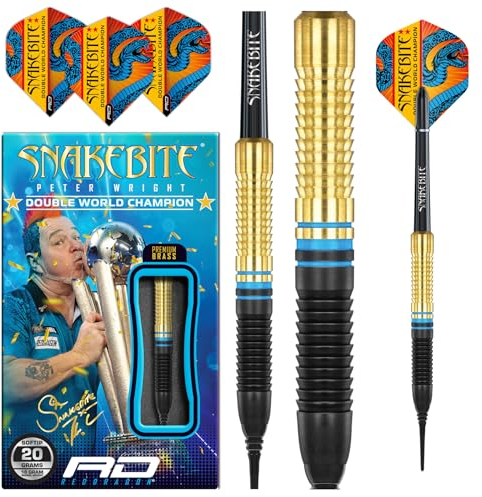 RED DRAGON Peter Wright Snakebite Brass Softip 20G Darts Set