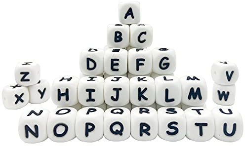 Perles De Lettres En Silicone 52pc Perles En Silicone En Vrac Pour La Bijouterie DIY Cube Perles En Vrac Pour L'artisanat