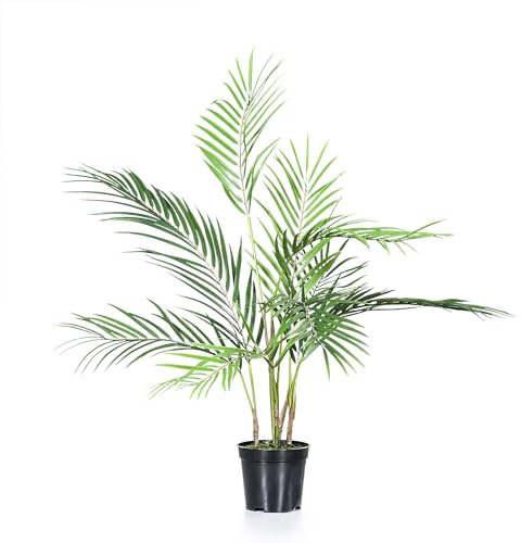 Spetebo Planta artificial en maceta de 75 cm – Palmera Chico – Planta artificial decorativa con maceta – Planta artificial en maceta, planta de interior, planta decorativa, flores artificiales