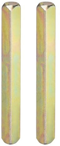DTGN 80mmx8mm(LxW) Door Knob Spindle - 2Pack - Good for Most Mortise Type Door Knobs - Iron Square Drive System Spindle Replacement Door Handle Parts - Golden